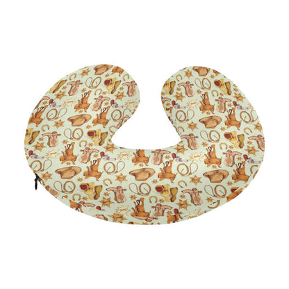 Western Cowboy Design Pattern U-Shaped Travel Neck Pillow-JTAMIGO.COM