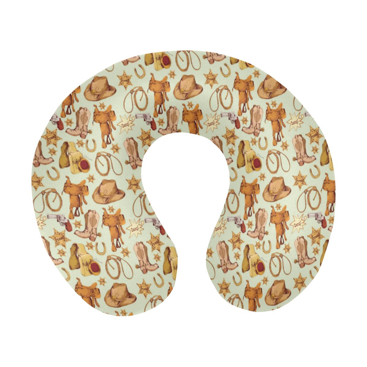 Western Cowboy Design Pattern U-Shaped Travel Neck Pillow-JTAMIGO.COM