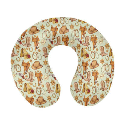 Western Cowboy Design Pattern U-Shaped Travel Neck Pillow-JTAMIGO.COM