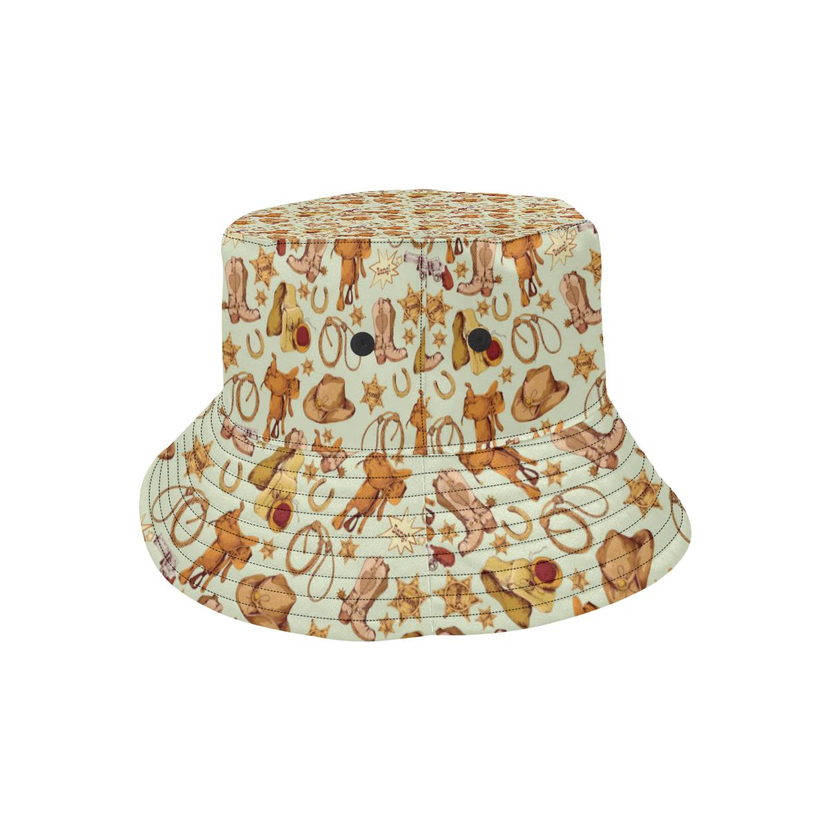 Western Cowboy Design Pattern Unisex Bucket Hat