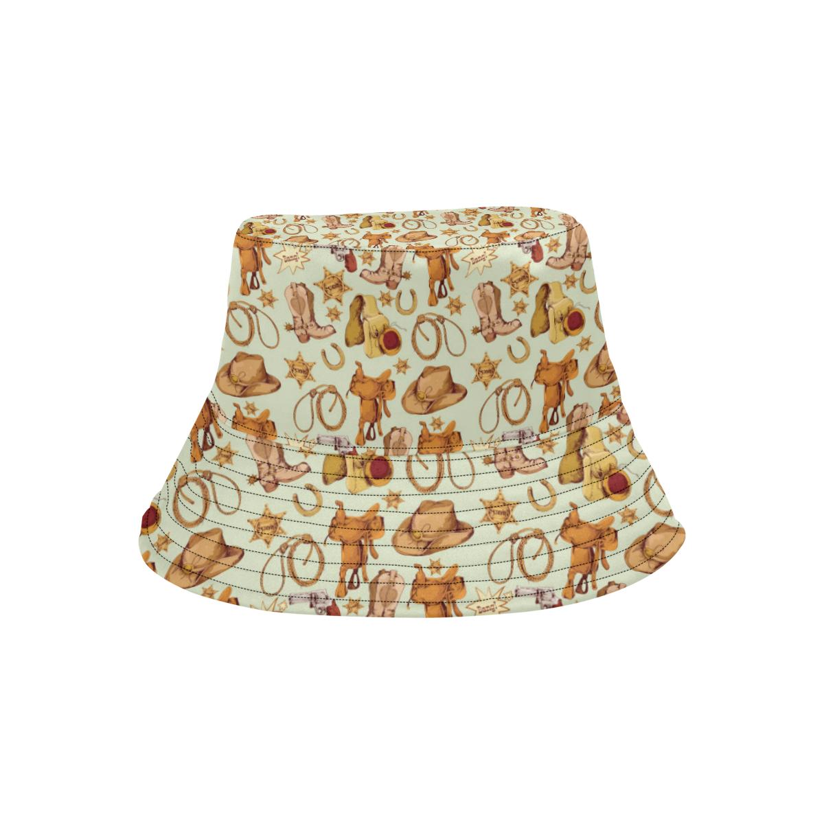 Western Cowboy Design Pattern Unisex Bucket Hat