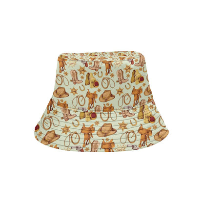 Western Cowboy Design Pattern Unisex Bucket Hat