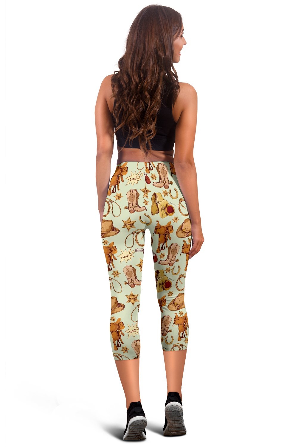 Western Cowboy Design Pattern Women Capris