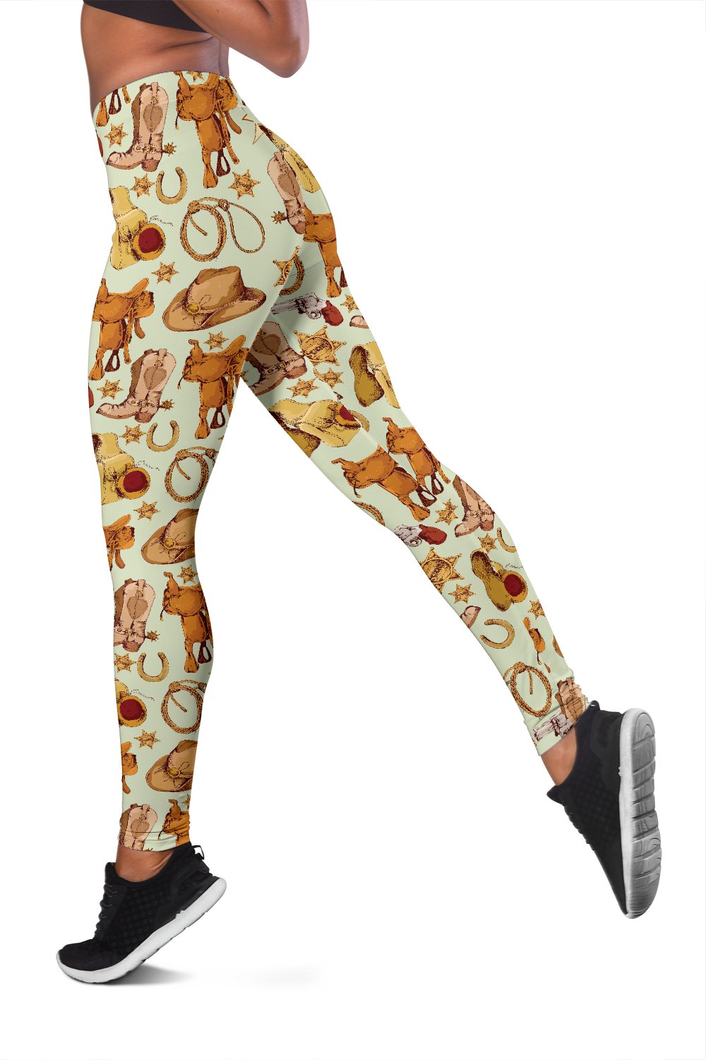 Western Cowboy Design Pattern Women Leggings