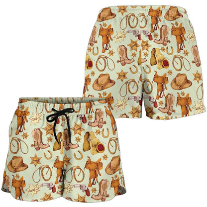 Western Cowboy Design Pattern Women Shorts-JTAMIGO.COM