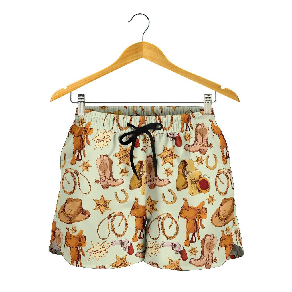 Western Cowboy Design Pattern Women Shorts-JTAMIGO.COM