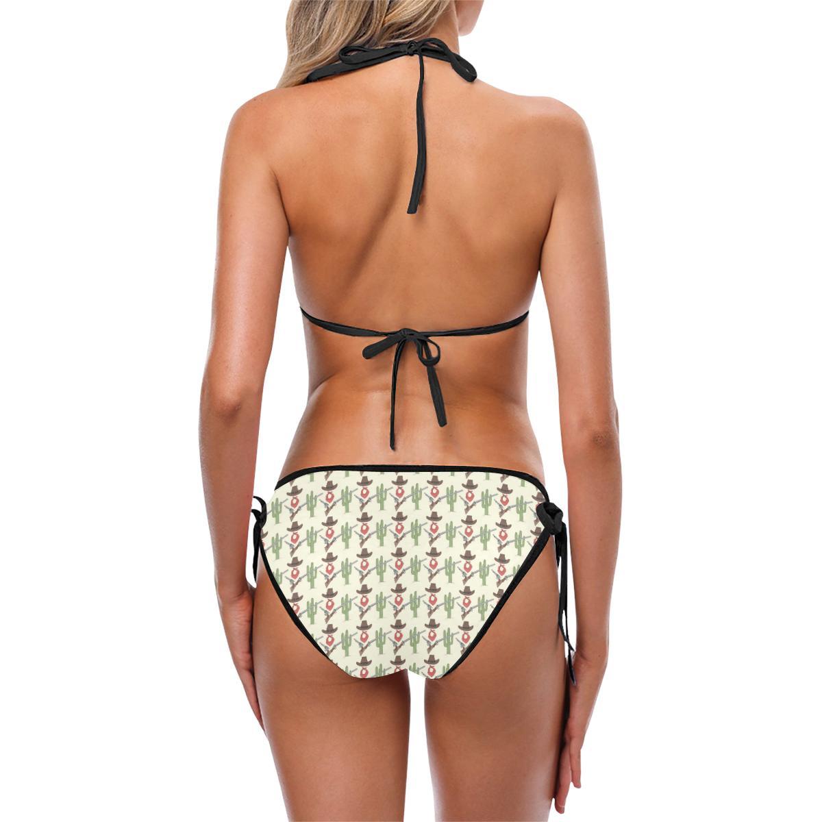 Western Cowboy Print Bikini Swimsuit-JTAMIGO.COM