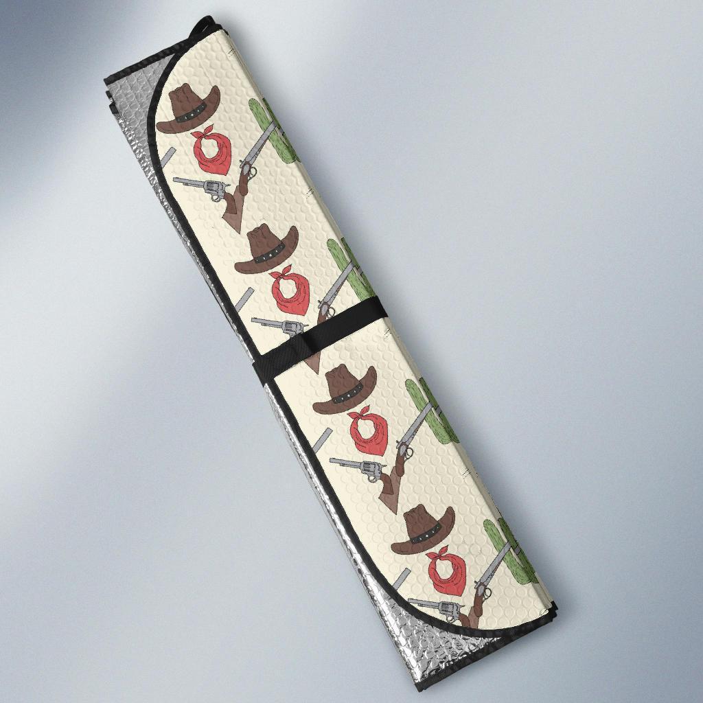Western Cowboy Print Car Sun Shade For Windshield