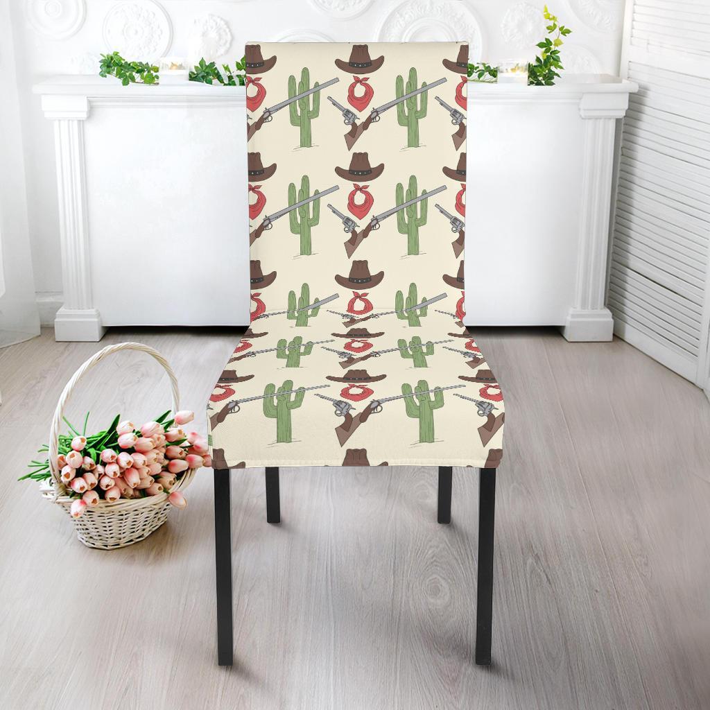 Western Cowboy Print Dining Chair Slipcover-JTAMIGO.COM
