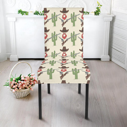 Western Cowboy Print Dining Chair Slipcover-JTAMIGO.COM