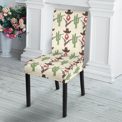 Western Cowboy Print Dining Chair Slipcover-JTAMIGO.COM