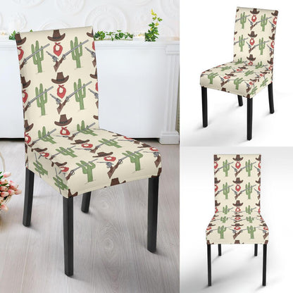 Western Cowboy Print Dining Chair Slipcover-JTAMIGO.COM