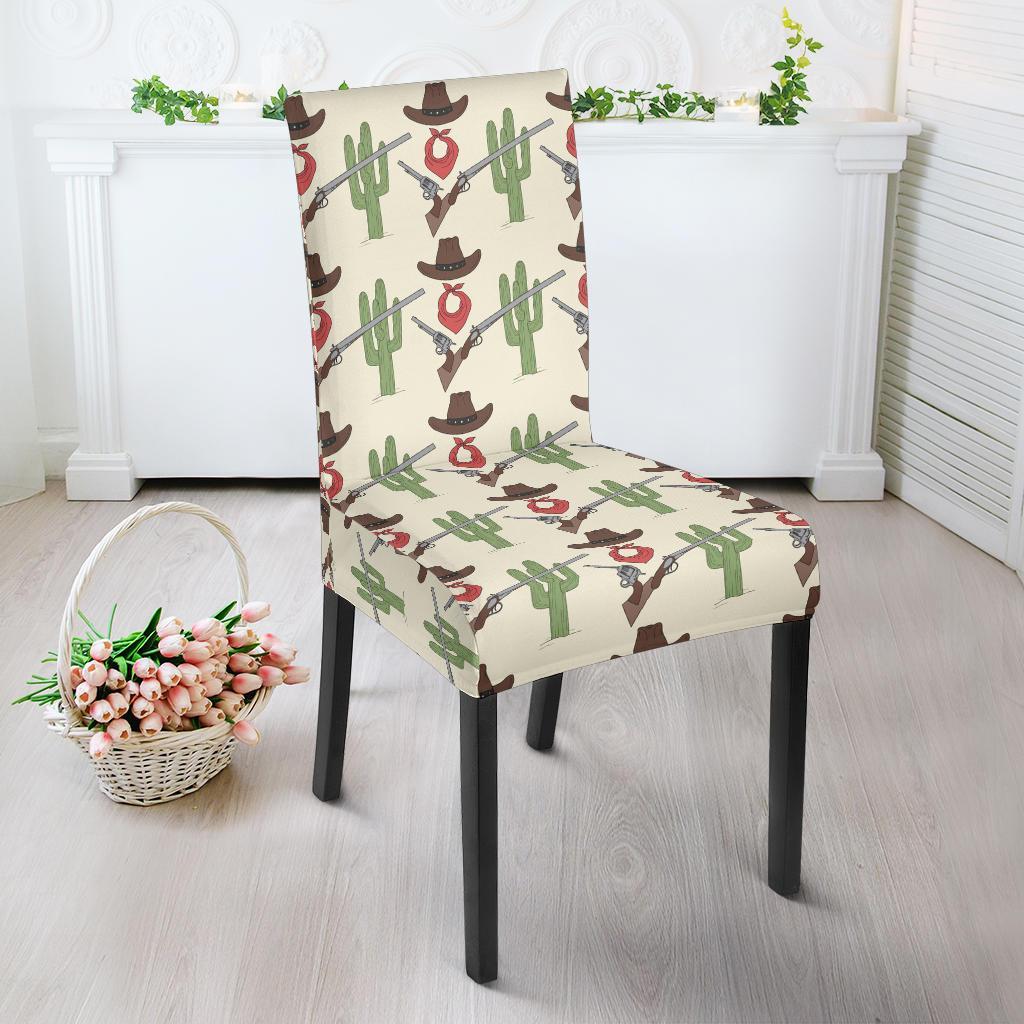Western Cowboy Print Dining Chair Slipcover-JTAMIGO.COM