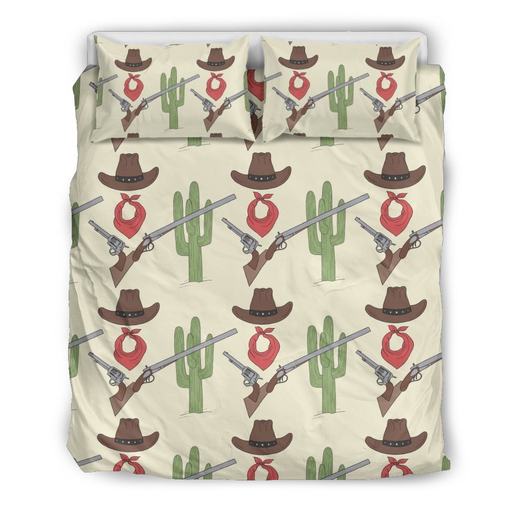 Western Cowboy Print Duvet Cover Bedding Set