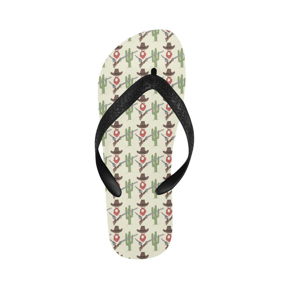 Western Cowboy Print Flip Flops-JTAMIGO.COM