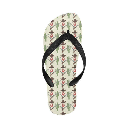 Western Cowboy Print Flip Flops-JTAMIGO.COM