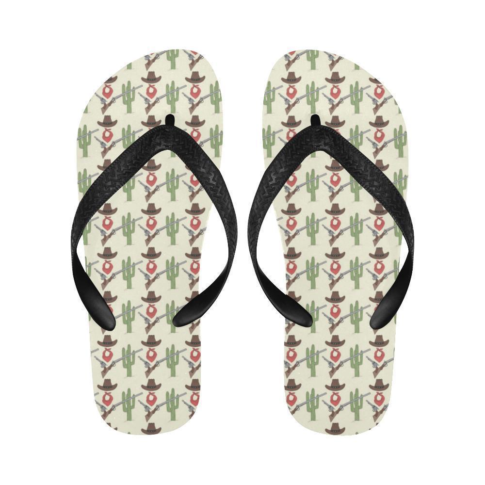 Western Cowboy Print Flip Flops-JTAMIGO.COM
