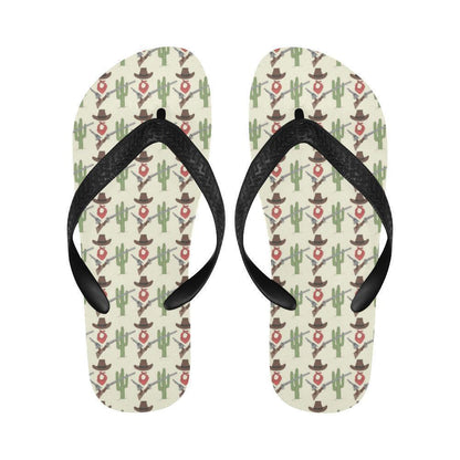 Western Cowboy Print Flip Flops-JTAMIGO.COM