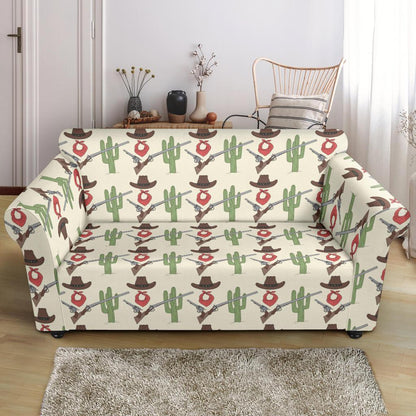 Western Cowboy Print Loveseat Slipcover-JTAMIGO.COM