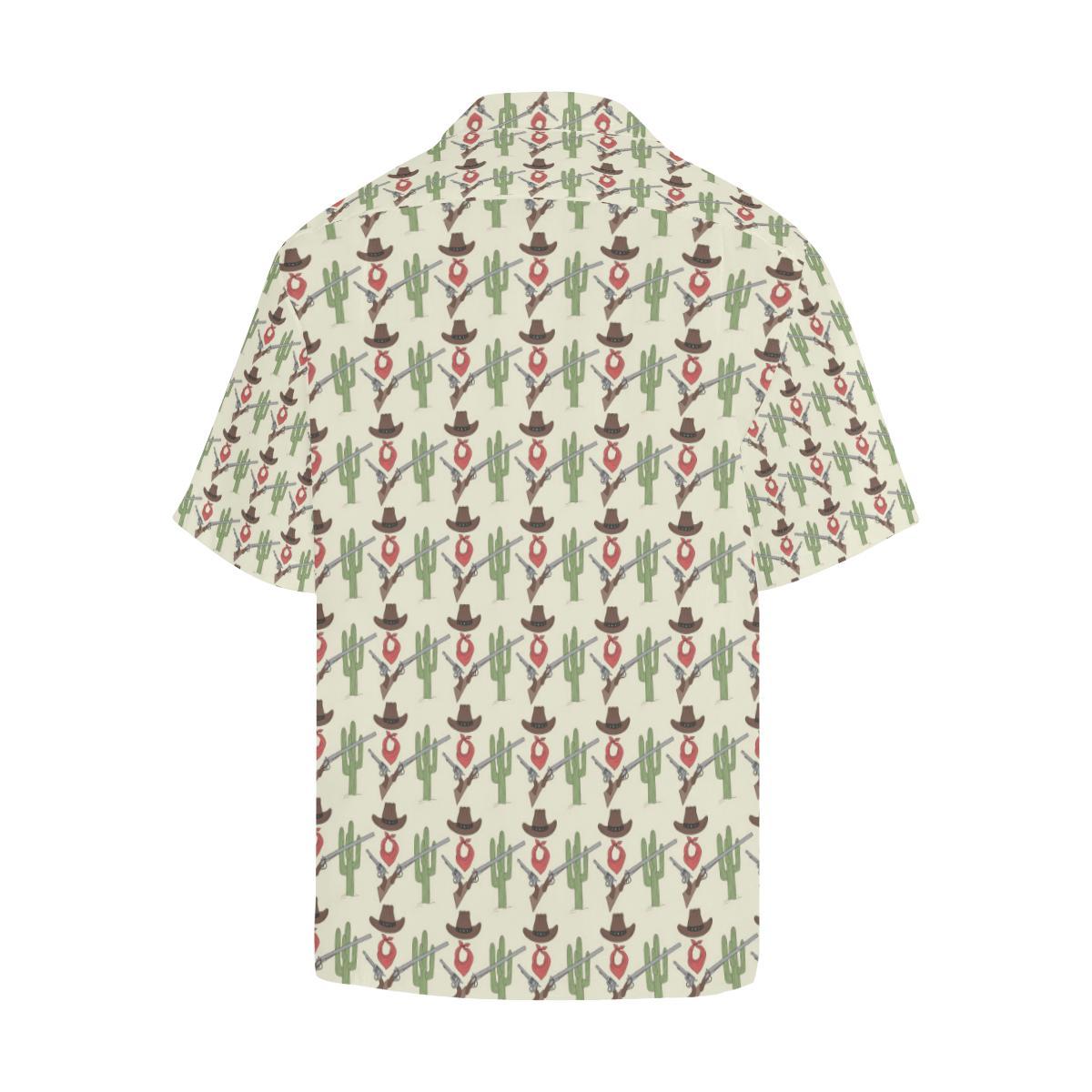 Western Cowboy Print Men Aloha Hawaiian Shirt