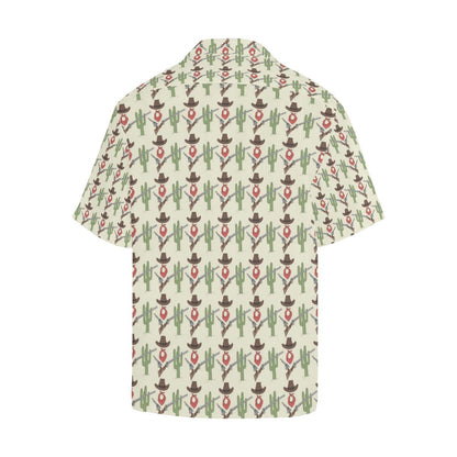 Western Cowboy Print Men Aloha Hawaiian Shirt