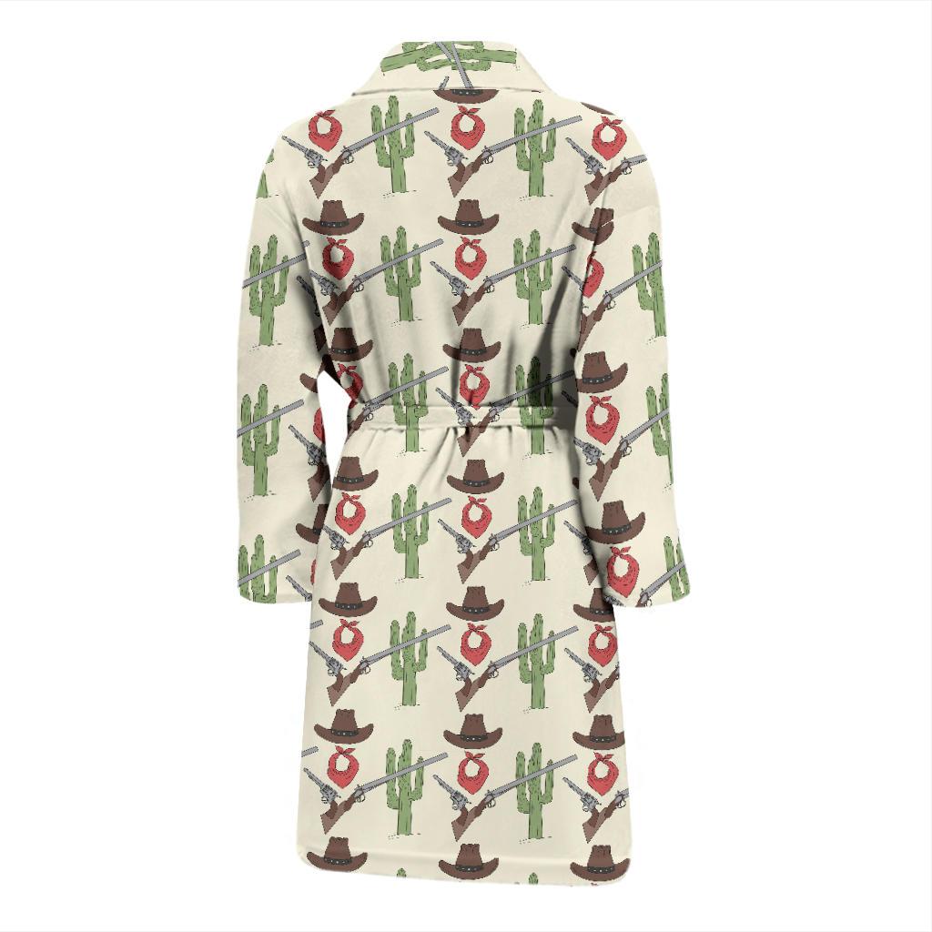 Western Cowboy Print Men Bath Robe-JTAMIGO.COM