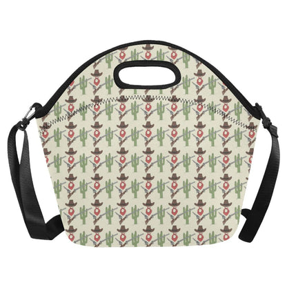 Western Cowboy Print Neoprene Lunch Bag (Model 1669)(Large)-JTAMIGO.COM