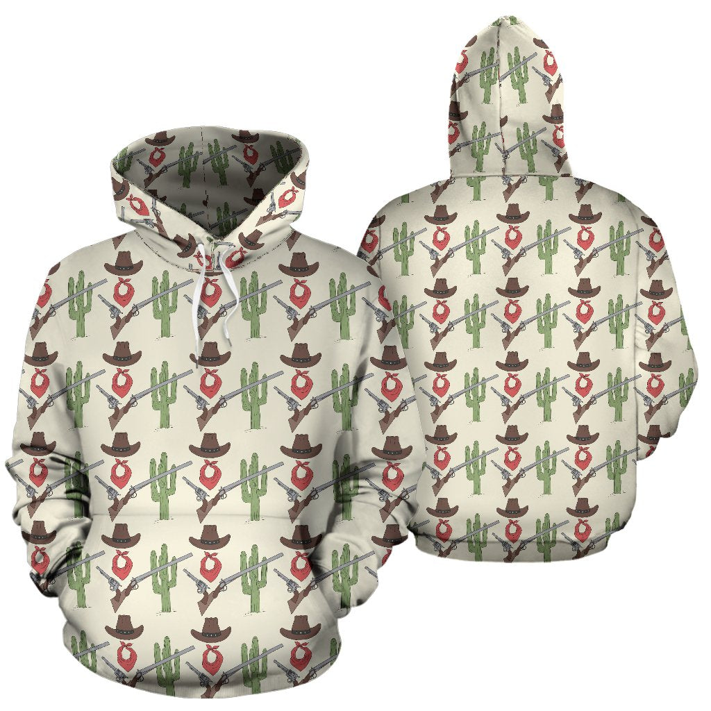 Western Cowboy Print Pullover Hoodie