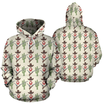 Western Cowboy Print Pullover Hoodie