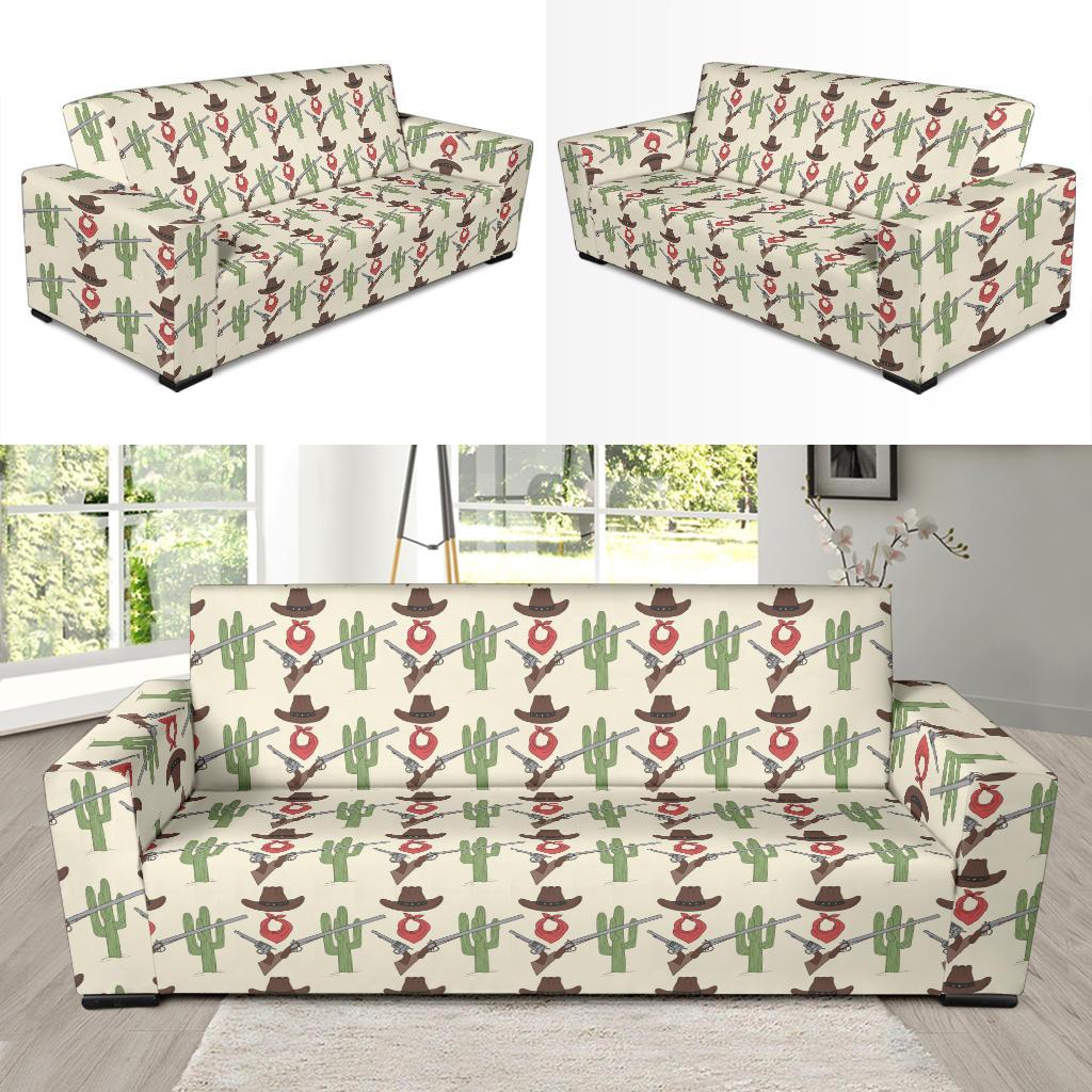 Western Cowboy Print Sofa Slipcover-JTAMIGO.COM