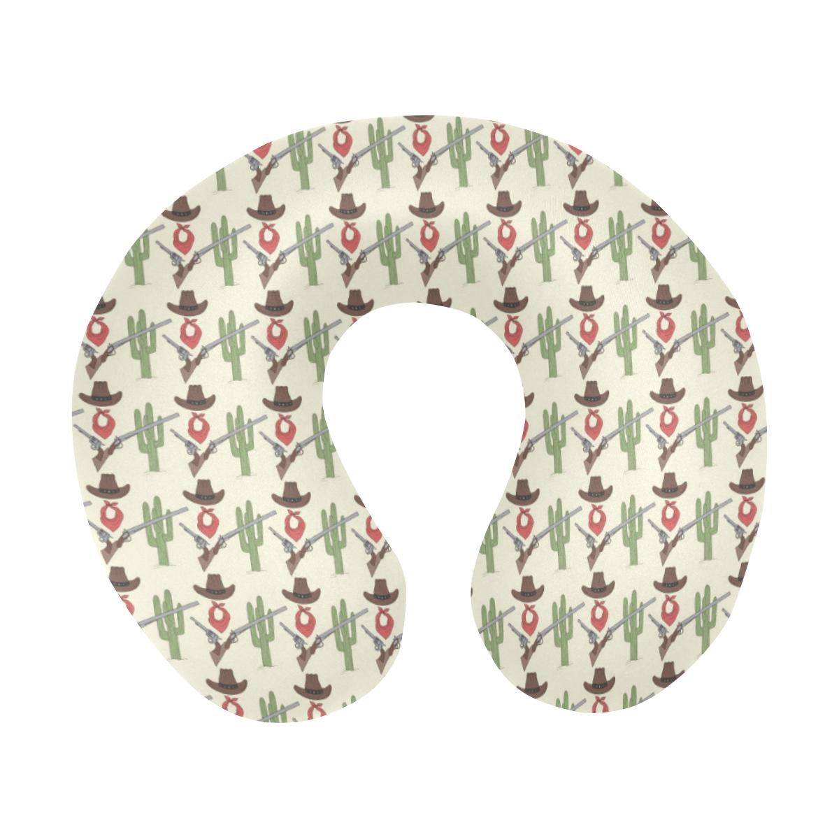 Western Cowboy Print U-Shaped Travel Neck Pillow-JTAMIGO.COM