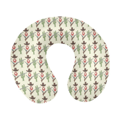 Western Cowboy Print U-Shaped Travel Neck Pillow-JTAMIGO.COM