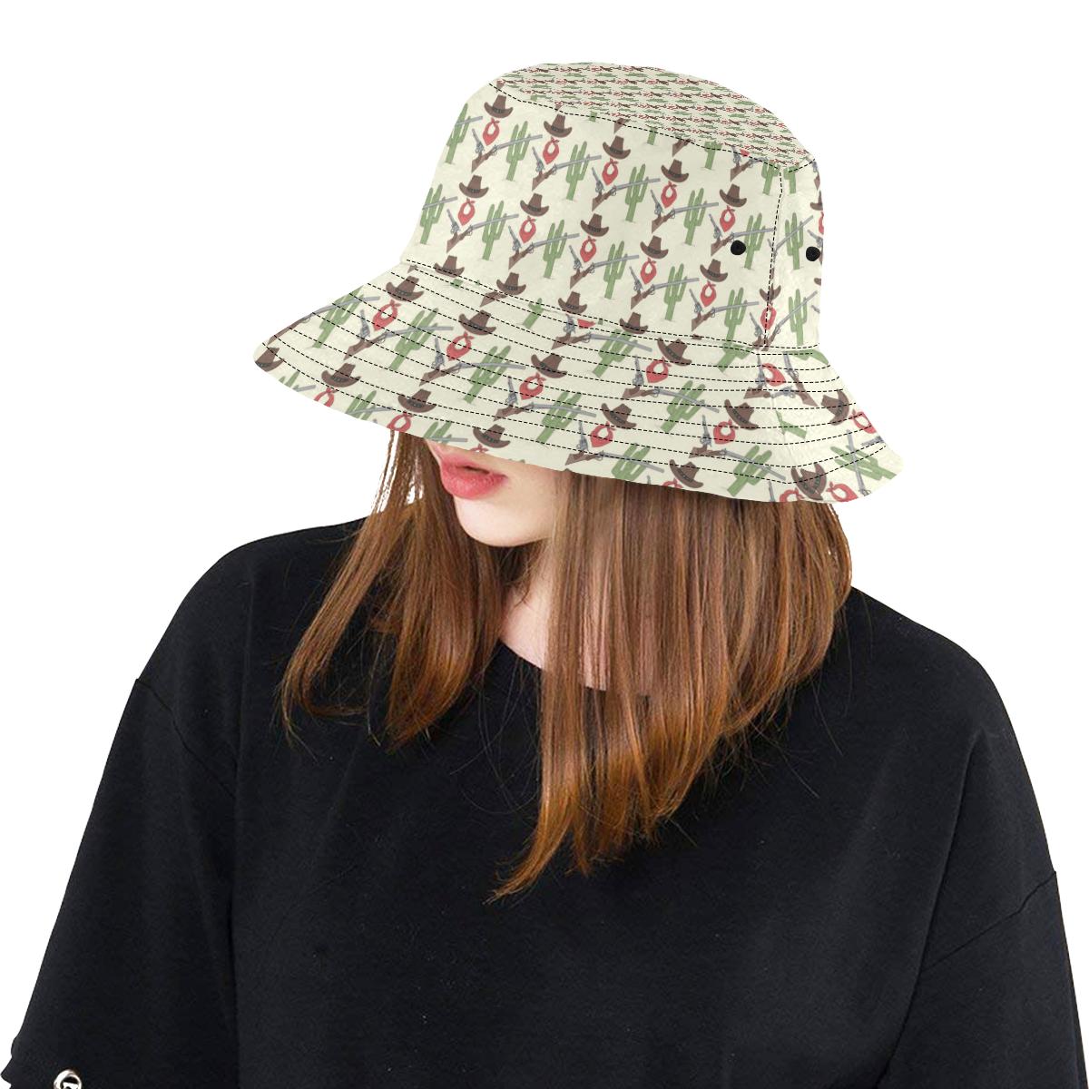 Western Cowboy Print Unisex Bucket Hat