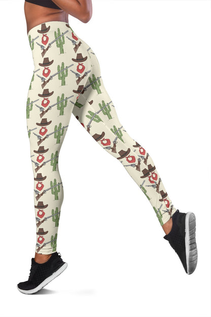 Western Cowboy Print Women Leggings