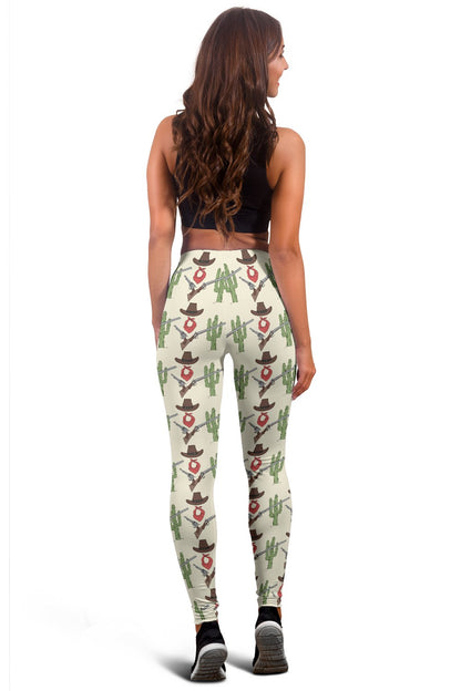 Western Cowboy Print Women Leggings