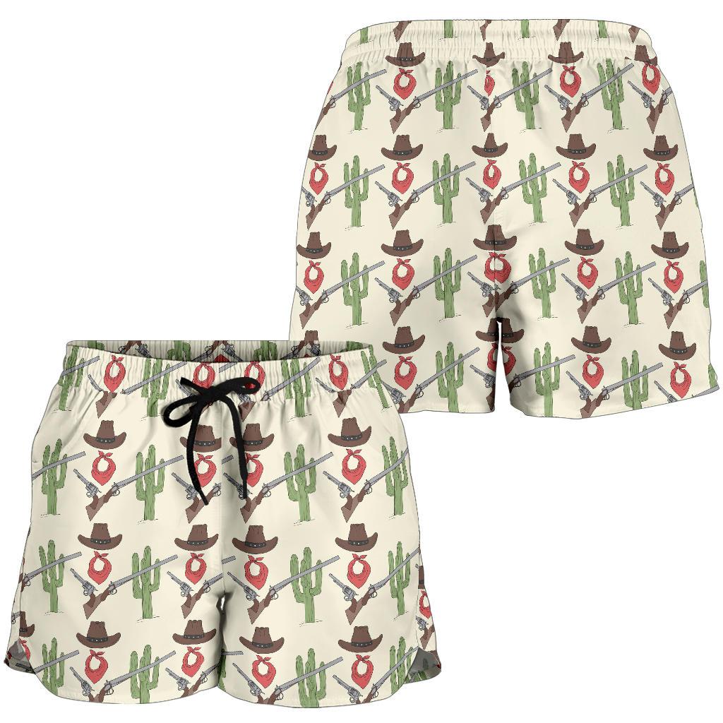 Western Cowboy Print Women Shorts-JTAMIGO.COM