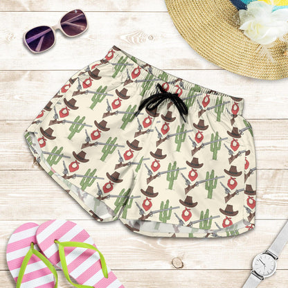 Western Cowboy Print Women Shorts-JTAMIGO.COM
