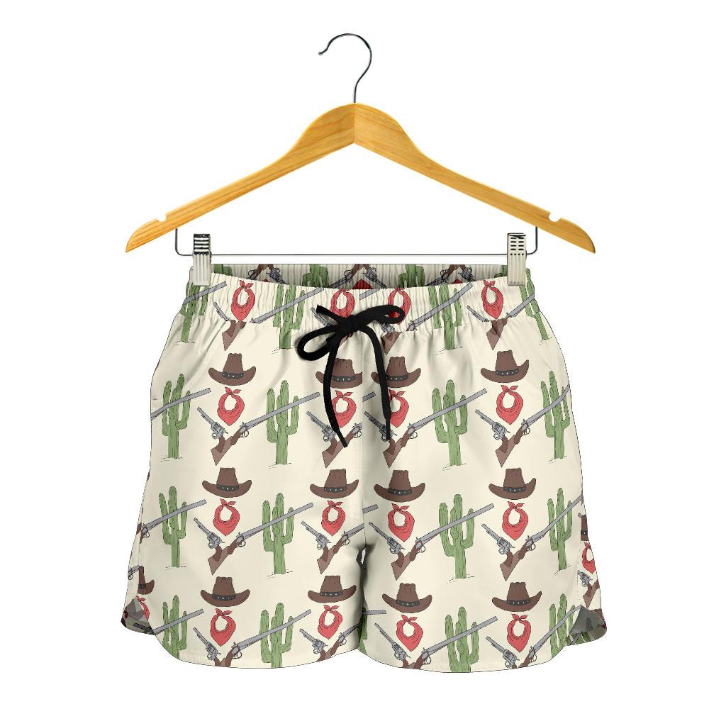 Western Cowboy Print Women Shorts-JTAMIGO.COM