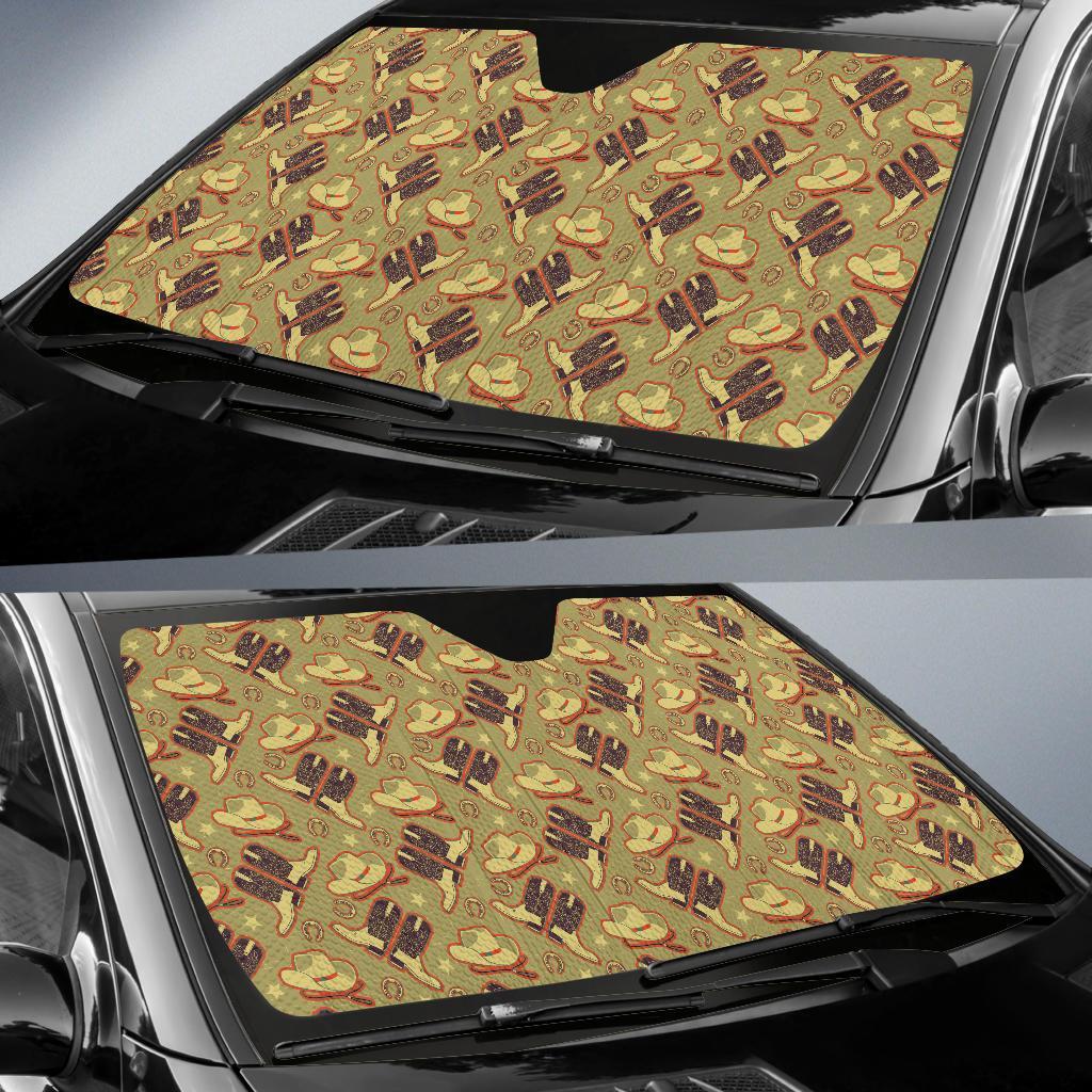 Western Cowboy Themed Car Sun Shade For Windshield