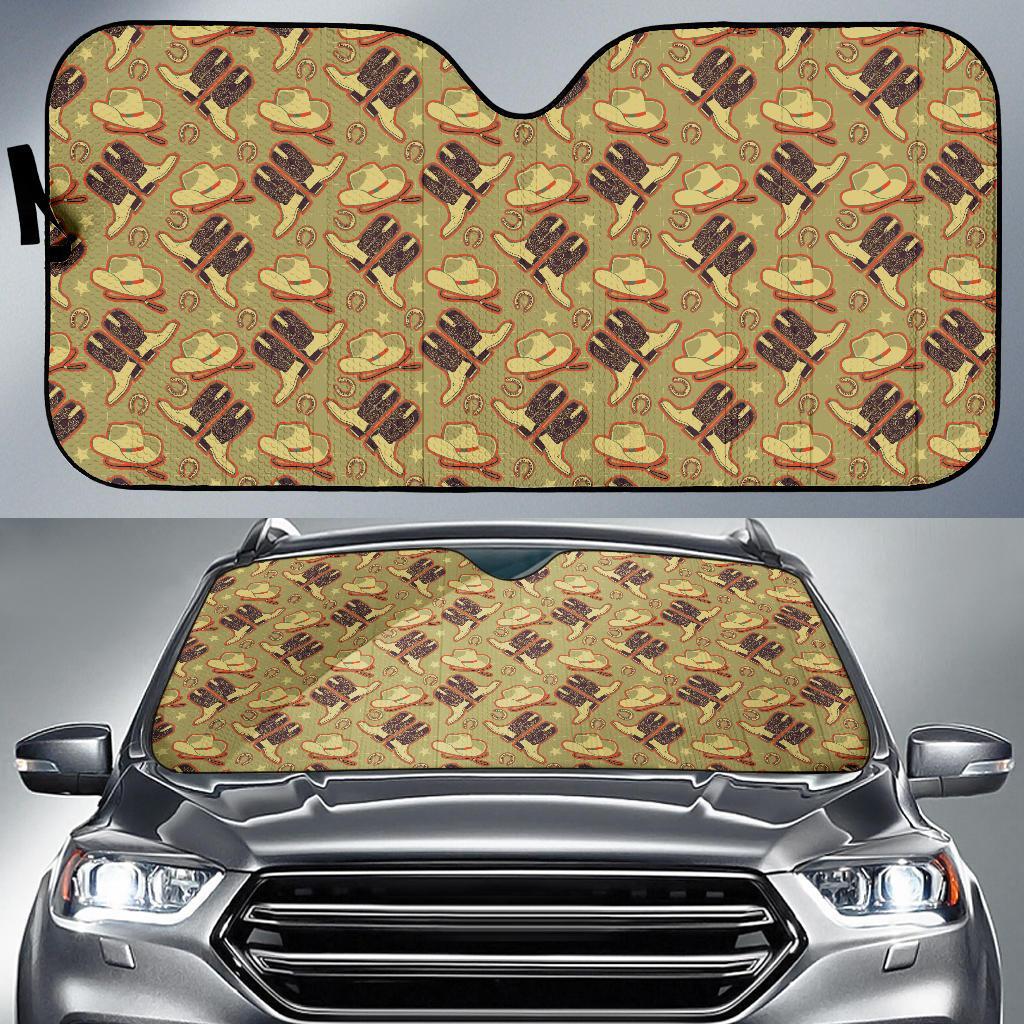 Western Cowboy Themed Car Sun Shade For Windshield