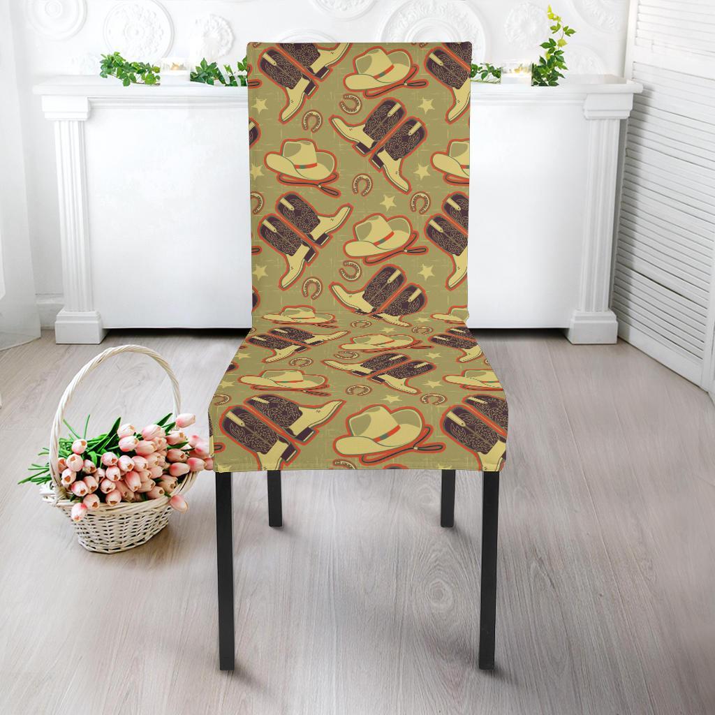 Western Cowboy Themed Dining Chair Slipcover-JTAMIGO.COM