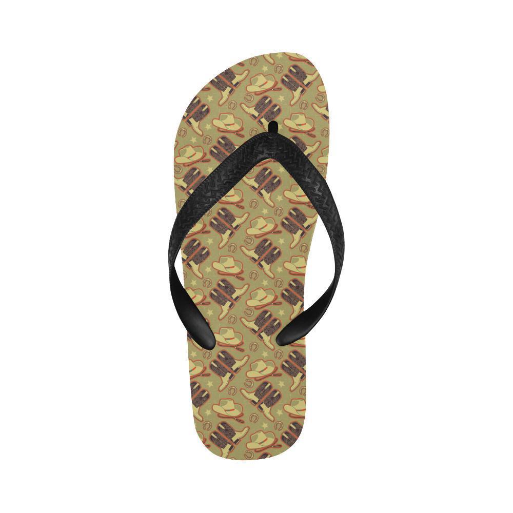 Western Cowboy Themed Flip Flops-JTAMIGO.COM