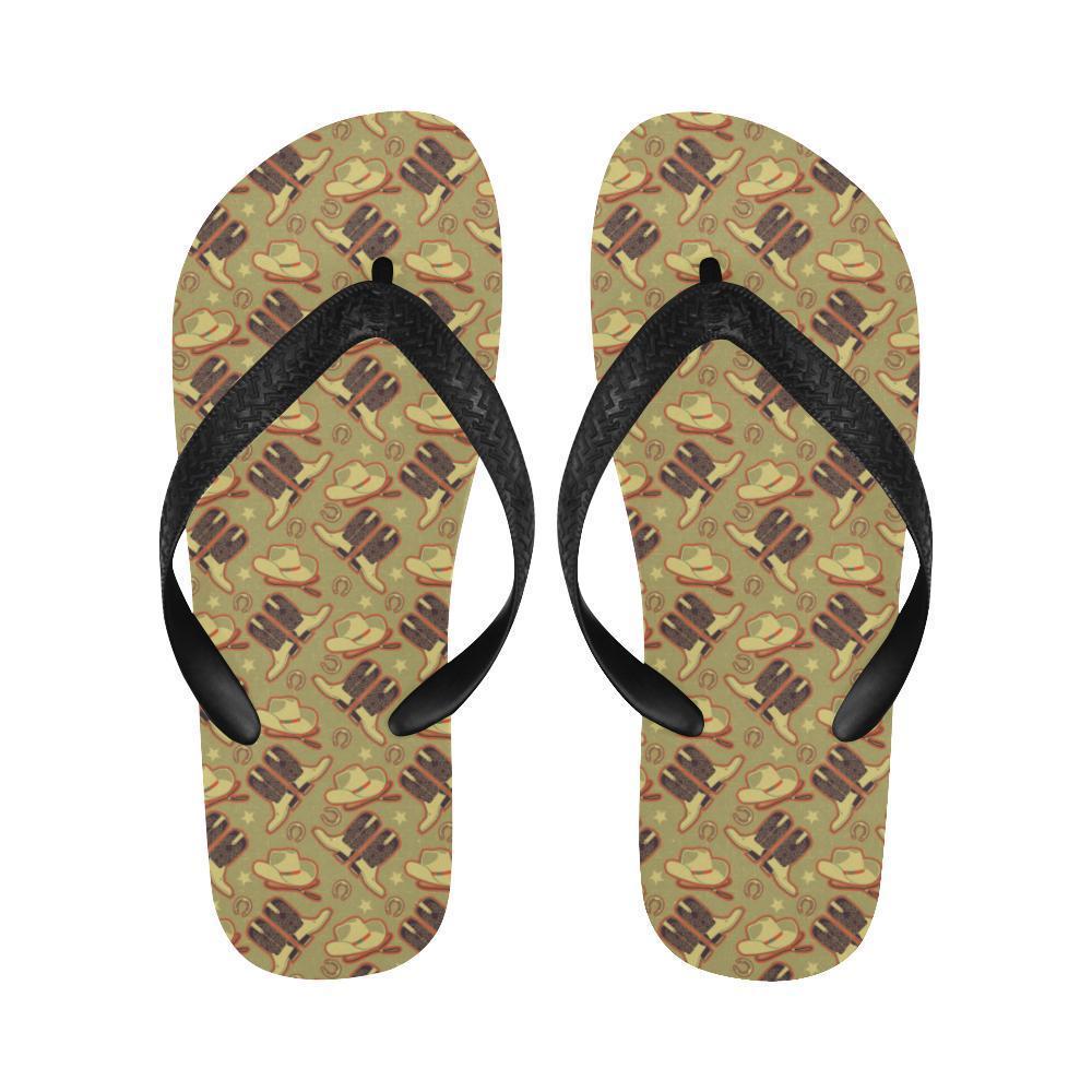 Western Cowboy Themed Flip Flops-JTAMIGO.COM
