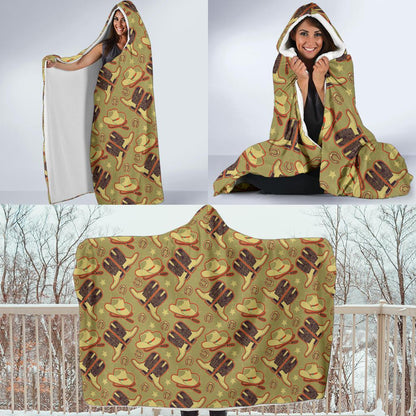 Western Cowboy Themed Hooded Blanket-JTAMIGO.COM