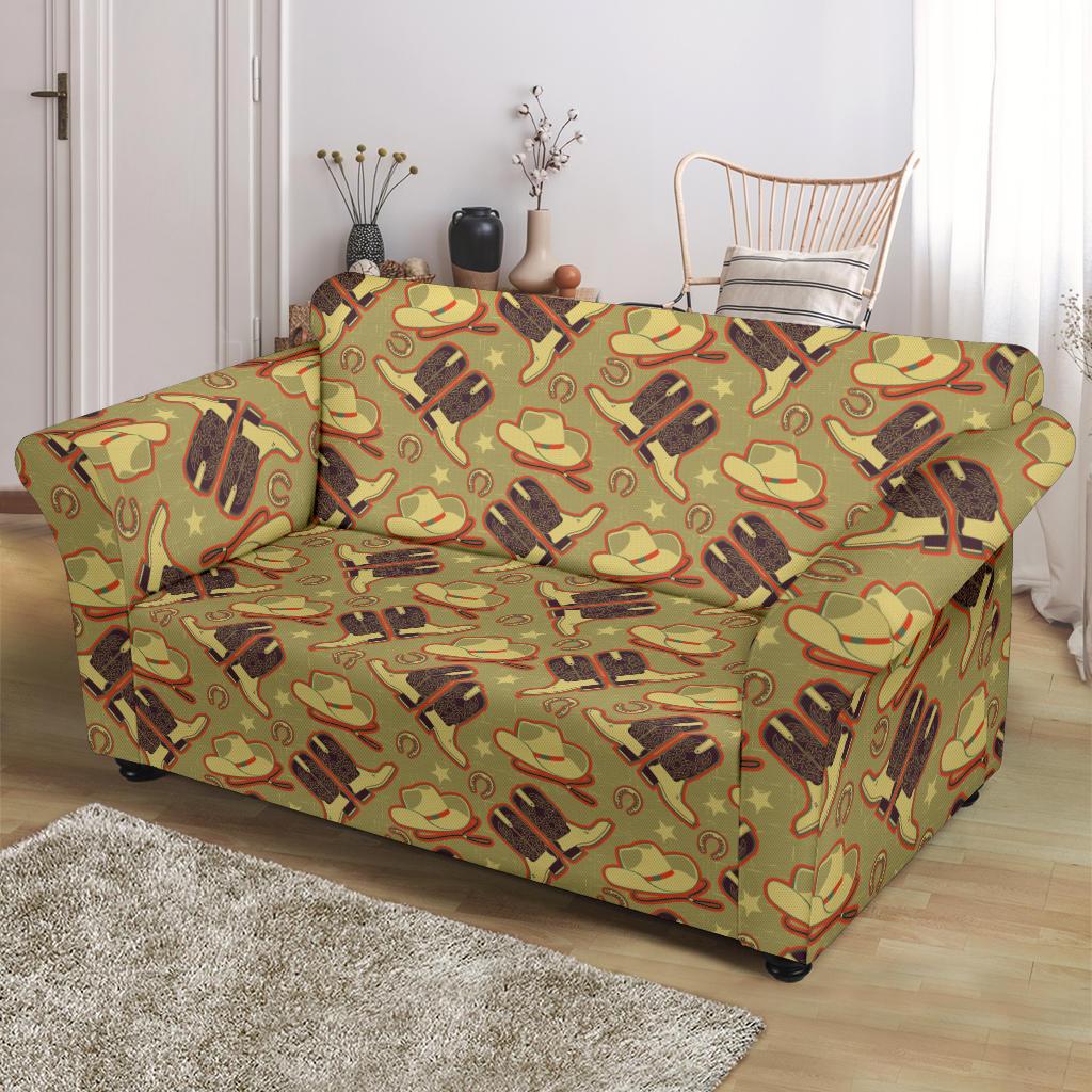 Western Cowboy Themed Loveseat Slipcover-JTAMIGO.COM