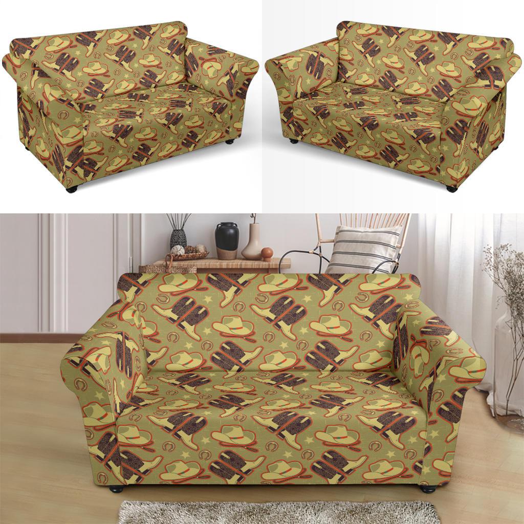 Western Cowboy Themed Loveseat Slipcover-JTAMIGO.COM