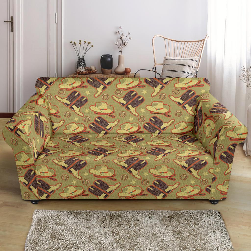 Western Cowboy Themed Loveseat Slipcover-JTAMIGO.COM