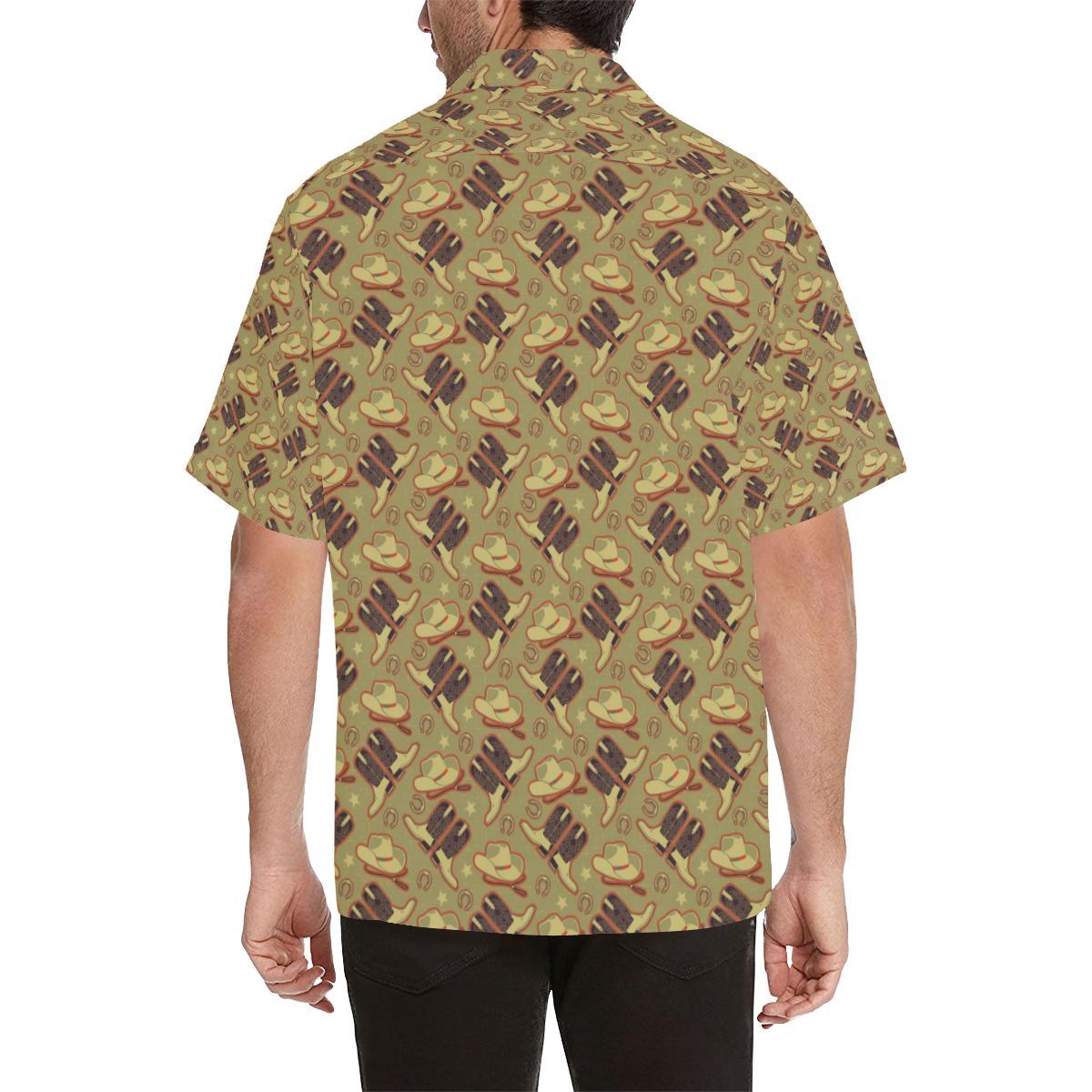 Western Cowboy Themed Men Aloha Hawaiian Shirt