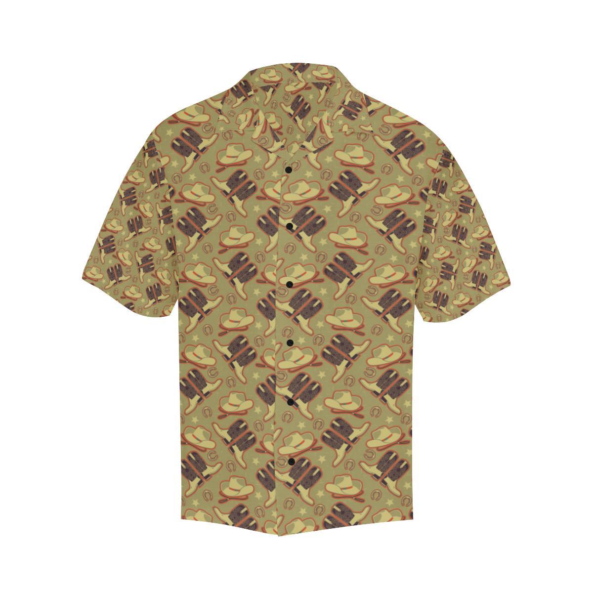 Western Cowboy Themed Men Aloha Hawaiian Shirt