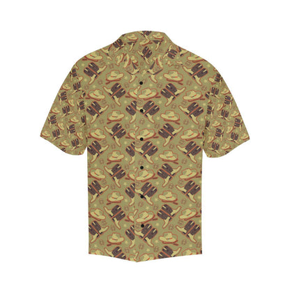 Western Cowboy Themed Men Aloha Hawaiian Shirt